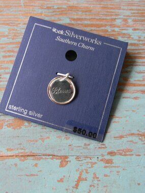 New Belk Silverworks Southern Charm Sterling Silver Blessed Round Charm 925